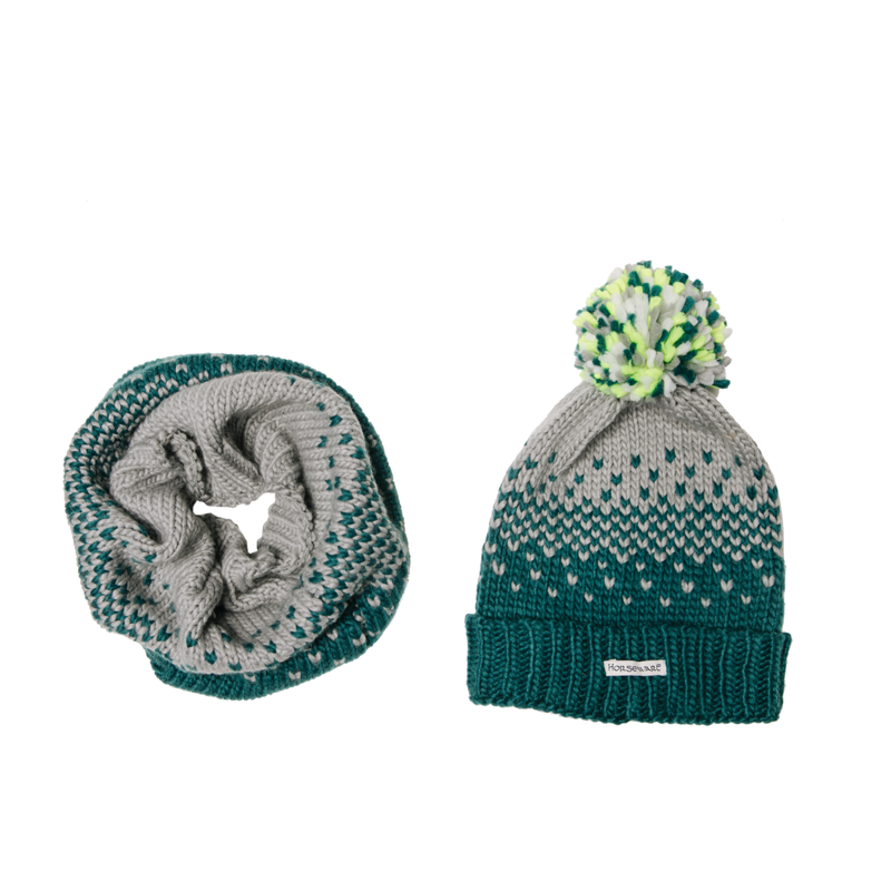 Horseware Hat and Snood Set - Storm Green-1